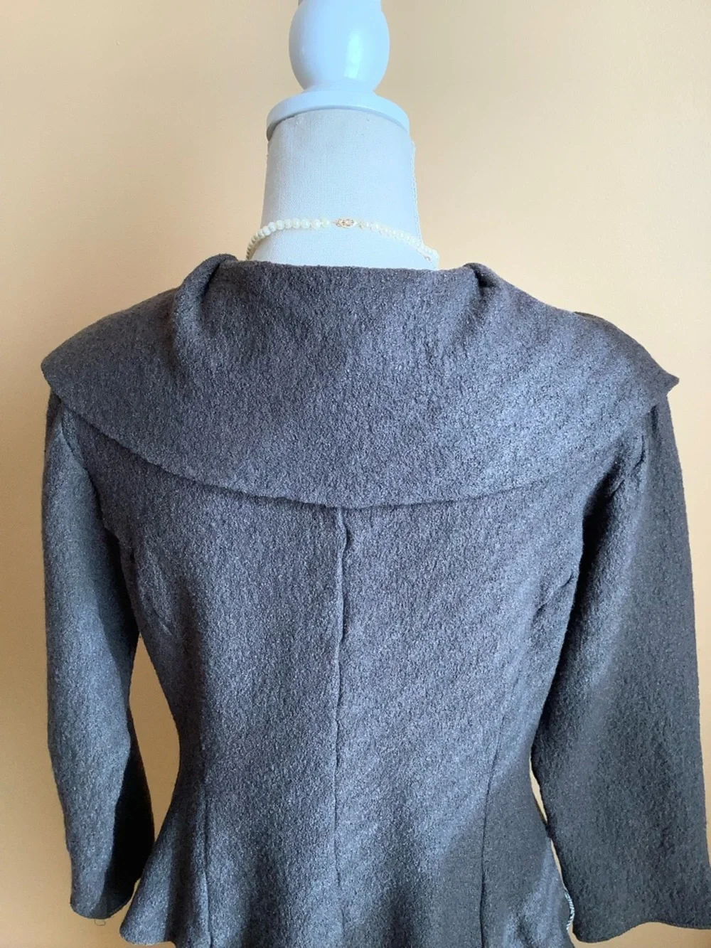 KAPALUA Brown Wool Tweed Cinch Waist Unlined Jacket Size 12 - Picture 7 of 15
